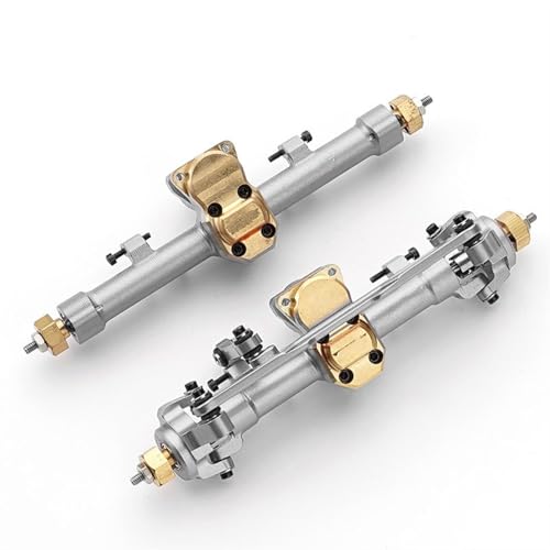 Kompatibel Mit Axial SCX24 90081 C10 1/24 RC Auto CNC Metall Vorder- Und Hinterportalachse Verbesserte Teile Zubehör Vorder Hinterachse RC(Silver) von JVRWSC