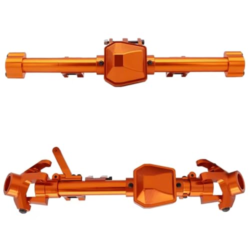 Kompatibel Mit Axial SCX6 Für JLU Für Wrangler Für FACSNY CNC-Aluminiumlegierung Vorder-/Hinterachsgehäuse Für 1/6 RC Crawler Car Upgrade-Teile Vorder Hinterachse RC(Orange,Rear and Front) von JVRWSC