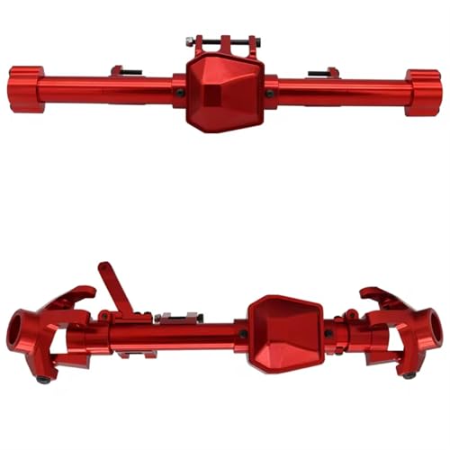 Kompatibel Mit Axial SCX6 Für JLU Für Wrangler Für FACSNY CNC-Aluminiumlegierung Vorder-/Hinterachsgehäuse Für 1/6 RC Crawler Car Upgrade-Teile Vorder Hinterachse RC(Red,Rear and Front) von JVRWSC