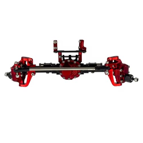 Kompatibel Mit Axial Scx10 90046 90047 1/10 RC Autozubehör Upgrades Teile Metallic Karosserie Portal Vorder- Und Hinterachsensatz Vorder Hinterachse RC(Red,Front) von JVRWSC