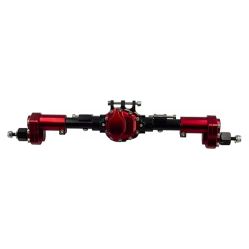 Kompatibel Mit Axial Scx10 90046 90047 1/10 RC Autozubehör Upgrades Teile Metallic Karosserie Portal Vorder- Und Hinterachsensatz Vorder Hinterachse RC(Red,Rear) von JVRWSC