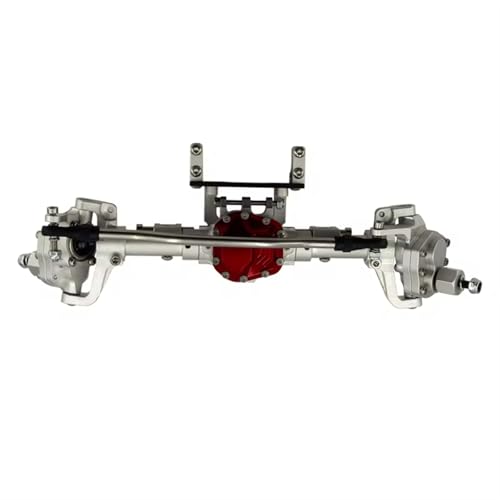Kompatibel Mit Axial Scx10 90046 90047 1/10 RC Autozubehör Upgrades Teile Metallic Karosserie Portal Vorder- Und Hinterachsensatz Vorder Hinterachse RC(Silver,Front) von JVRWSC