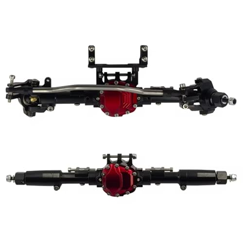 Kompatibel Mit Axial Scx10 90046 90047 AX90060 Upgrade-Teile, Metallkarosserie, Gerade Vorder- Und Hinterachse, 1/10 RC-Autozubehör Vorder Hinterachse RC(Black,Rear Front Axle) von JVRWSC