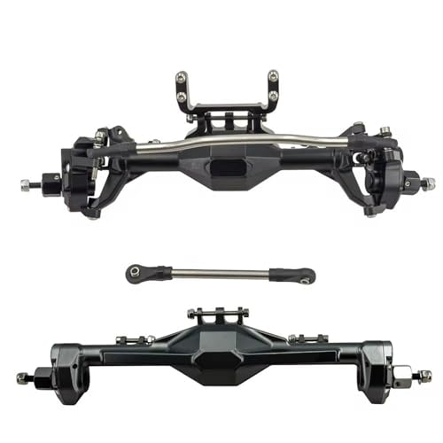 Kompatibel Mit Axial Scx10 Vorder- Und Hinterachsen-Set, Aluminium, Erweitert, Breit, 1/10 RC-Auto, Crawler, Upgrade-Teile, Zubehör Vorder Hinterachse RC(Black,Rear and Front) von JVRWSC