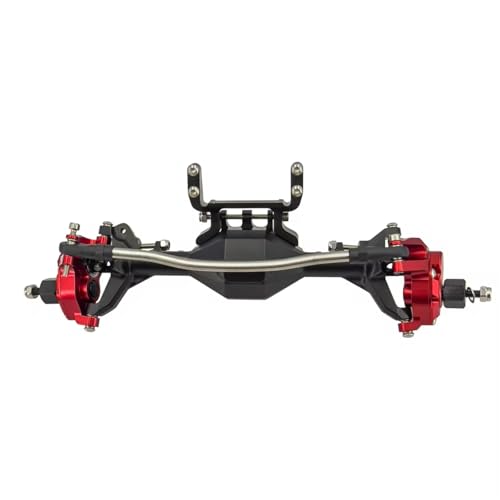 Kompatibel Mit Axial Scx10 Vorder- Und Hinterachsen-Set, Aluminium, Erweitert, Breit, 1/10 RC-Auto, Crawler, Upgrade-Teile, Zubehör Vorder Hinterachse RC(Red,Front) von JVRWSC