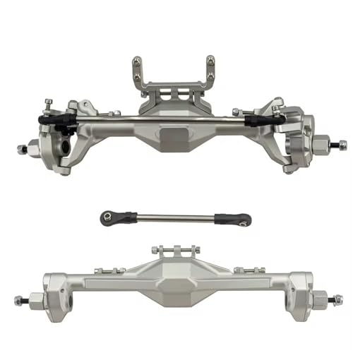 Kompatibel Mit Axial Scx10 Vorder- Und Hinterachsen-Set, Aluminium, Erweitert, Breit, 1/10 RC-Auto, Crawler, Upgrade-Teile, Zubehör Vorder Hinterachse RC(Silver,Rear and Front) von JVRWSC