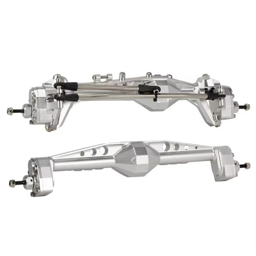 Kompatibel Mit Capra Portal Achse Mit Konstantgeschwindigkeit Driveshift 1/10 RC Crawler Cheater Rigs CNC Gefrästes Aluminium Vorne Hinten Offset Vorder Hinterachse RC(Silver,Rear Front Axle) von JVRWSC