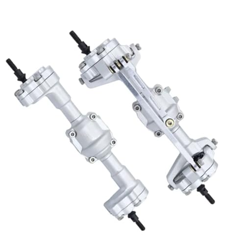 Kompatibel Mit FMS FCX18 FCX24 RC-Auto-Upgrade-Teil, 2-teiliges Zubehör Für Die Vorder- Und Hinterachse Aus Aluminiumlegierung Vorder Hinterachse RC(Silver) von JVRWSC