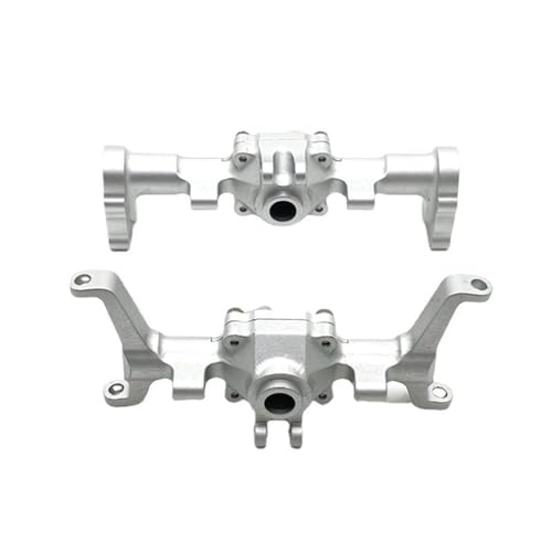 Kompatibel Mit FMS FCX24 Für Xiaoqi 1/24 Fernbedienungsauto, Upgrade Aus Aluminiumlegierung, CNC-Prozess, Vorder- Und Hinterachsbaugruppe, Schalenteile Vorder Hinterachse RC(Silver) von JVRWSC