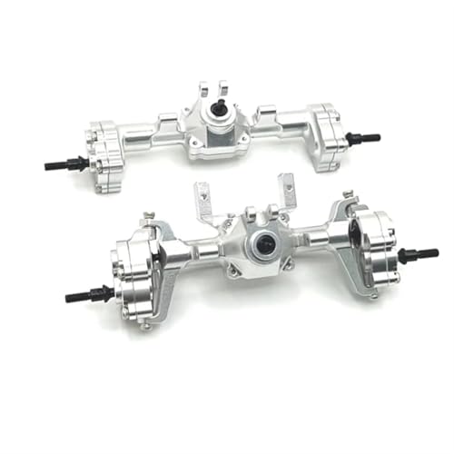 Kompatibel Mit FMS FCX24 Für Xiaoqi Für Crusher K5 1/24 RC Auto Metall Vorder- Und Hinterachse Kit Upgrade Ersatzteile Zubehör Vorder Hinterachse RC(Silver) von JVRWSC