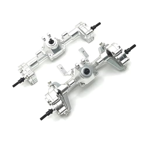 Kompatibel Mit FMS FCX24 Für Xiaoqi Für Crusher K5 1/24 RC Auto Metall Vorder- Und Hinterachse Kit Upgrade Teile Zubehör Vorder Hinterachse RC(Silver) von JVRWSC