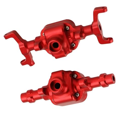 Kompatibel Mit FMS Für EAZYRC Für Rochobby FJ Für Cruiser Für Patriot Für Katana Für Hilux 1/18 RC-Auto, Metallgehäuse Für Vorder- Und Hinterachse Vorder Hinterachse RC(Red) von JVRWSC
