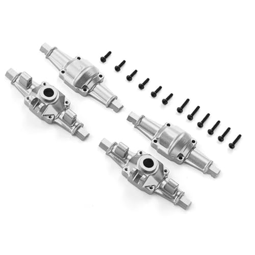 Kompatibel Mit FMS Für FCX24 1/24 RC Crawler Upgrade-Teile, CNC-gefräste Vorder- Und Hinterachsgehäuse, Zubehör Vorder Hinterachse RC(Silver) von JVRWSC