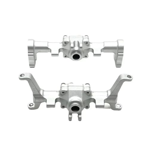 Kompatibel Mit FMS Für Xiaoqi Für FCX24 1/24 Fernbedienungsauto-Ersatzteil-Upgrade, Modifiziertes CNC-Vorder- Und Hinterachsgehäuse Vorder Hinterachse RC(Silver) von JVRWSC