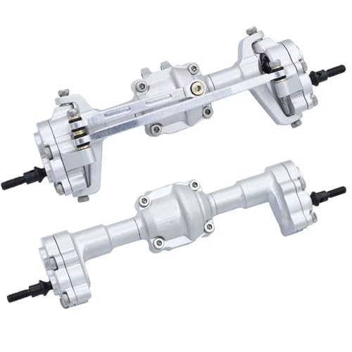 Kompatibel Mit FMS K5 FCX24 Für Power Für Wagon Aluminiumlegierung Vorne Hinten Portalachse 1/24 RC Crawler Auto Upgrade Teile Vorder Hinterachse RC(Silver,Rear and Front) von JVRWSC