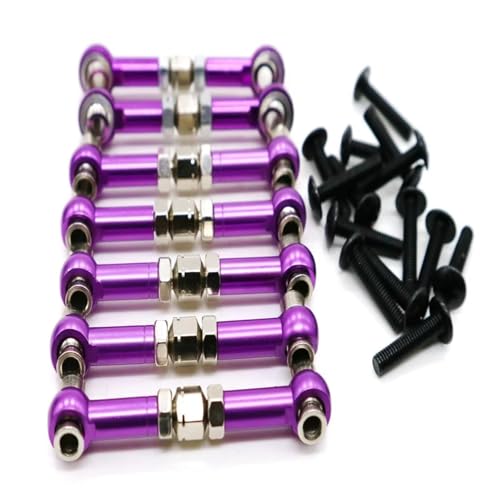 Kompatibel Mit HPI Für WR8 1/8 RC Upgrade-Teile Zubehör Ersatzteile 7-teiliges Lenkstangen-Set Aus Aluminiumlegierung Ferngesteuerte Autoteile(Purple) von JVRWSC