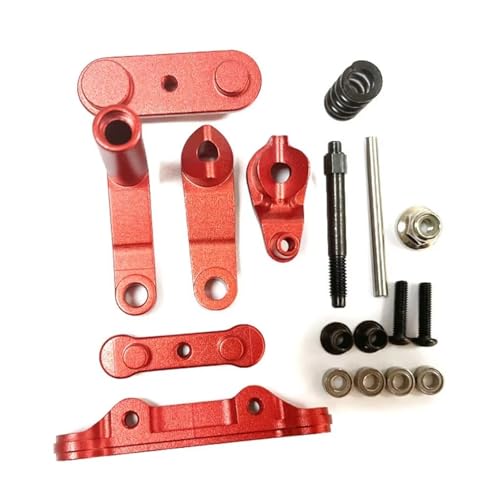 Kompatibel Mit LOSI Für Baja Für Rey Für Hammer Für Rey Für Rock 1/10 RC Crawler Autoteile Aluminiumlegierung Lenkservo Saver Komplett Ferngesteuerte Autoteile(Red) von JVRWSC