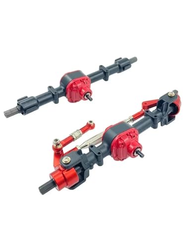 Kompatibel Mit MN D90 D91 99S FJ45 1/12 RC-Auto, Umbau-Upgrade-Teile, Metall-Vorder- Und Hinterbrücken-Achssatz, Zubehör Vorder Hinterachse RC(Black,Front and Rear) von JVRWSC