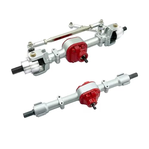 Kompatibel Mit MN D90 D91 D96 99S FJ45 RC-Auto, Metallgetriebe, Vorder- Und Hinterachse, Satz, 1/12 RC-Auto, Upgrade-Teile, Zubehör Vorder Hinterachse RC(Silver,A) von JVRWSC