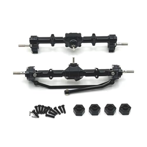 Kompatibel Mit MN Für MN168 1/12 RC-Autoteile, Metall-Upgrade, 12-mm-Anschluss, Vordere Und Hintere Türbrückenbaugruppe Vorder Hinterachse RC(Black) von JVRWSC
