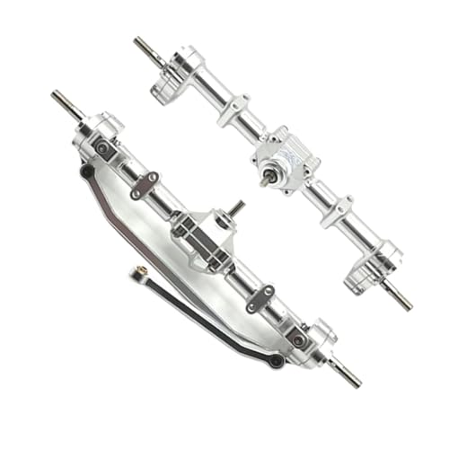 Kompatibel Mit MN168 Metall-Portalachse Vorne Und Hinten, 12 Mm Radsechskantadapter, 1/12 RC-Auto-Upgrade-Teilezubehör Vorder Hinterachse RC(Silver) von JVRWSC
