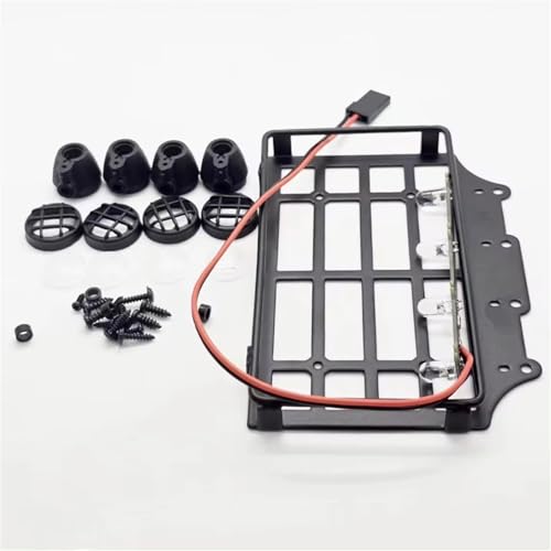 Kompatibel Mit MN82 LC79 1/12 RC Auto Upgrade Teile RC Ersatz Zubehör Metall Gepäckträger Dachträger Mit Licht Ferngesteuerte Autoteile(A) von JVRWSC