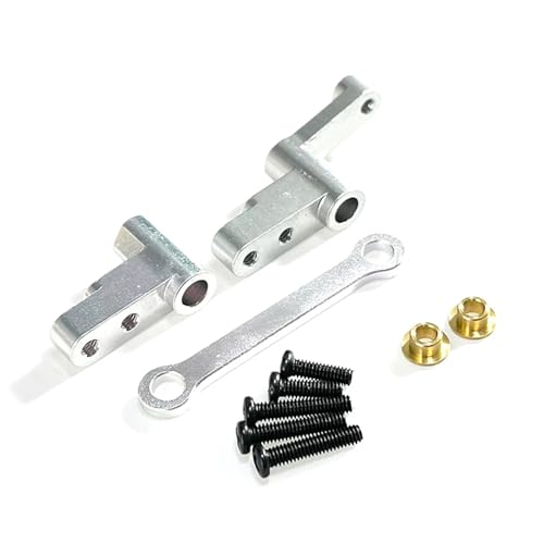 Kompatibel Mit Mjx Für Hyper Go 14301 14302 1/14 RC-Auto, Modifiziertes Zubehör, Teile, Upgrade, Metall-Lenkgruppe, Übertragungskomponenten RC-Zubehör(Silver) von JVRWSC