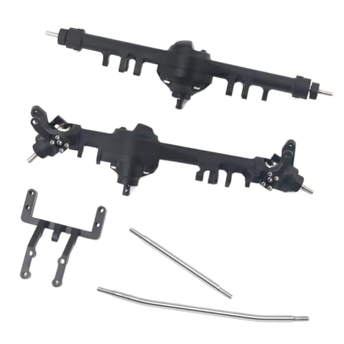 Kompatibel Mit SCX10 II 90046 90047 Gehärtetem Stahl Und Aluminium Legierung Vorne Hinten Tür Achse 1/10 Fernbedienung Auto Vorder Hinterachse RC(Black) von JVRWSC