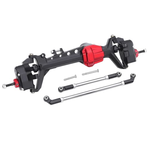 Kompatibel Mit SCX10 III 1/10 RC Crawler Car Upgrade-Teile, Aluminium-Portalachsensatz Vorne Und Hinten Mit 3-teiliger CVD-Antriebswelle Vorder Hinterachse RC(Black,Front) von JVRWSC