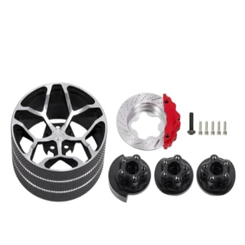 Kompatibel Mit Sanwa Mt4/mt5/m12/m17 Für Futaba 4px/7px/10px Für Flysky Nb4 Ko Ex Rc Metallhandrad Mit Bremsscheiben-Lenkrad Ferngesteuerte Autoteile(Black Handwheel) von JVRWSC