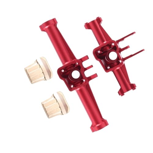 Kompatibel Mit TRX4-M 1/18 RC Crawler Car CNC-Metall-Vorder- Und Hinterachsgehäuse Und Diff-Abdeckung Upgrade-Teile Zubehör Vorder Hinterachse RC(Red) von JVRWSC