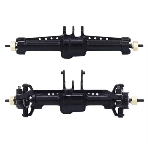 Kompatibel Mit TRX4-M Für Defender Für Bronco CNC Aluminium Vorder- Und Hinterachse Set 1/18 RC Crawler Auto Upgrade Teile Vorder Hinterachse RC(Black,Rear and Front) von JVRWSC