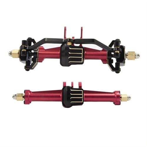Kompatibel Mit TRX4M, 2-teilige Vorder- Und Hinterachse Aus Aluminiumlegierung Mit Getriebe, 1/18 RC Crawler Auto-Upgrade-Teilezubehör Vorder Hinterachse RC(Red) von JVRWSC