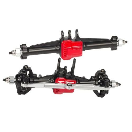 Kompatibel Mit TRX4M Für Defender Für Chassis-Upgrade-Teile, Vorder- Und Hinterachsen Aus Aluminiumlegierung Mit Lenksatz, 1/18 RC-Auto-Crawler Vorder Hinterachse RC(Black) von JVRWSC