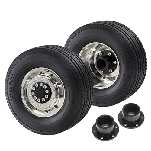 Kompatibel Mit Tamiya 1/14 RC Truck Cars Upgrade-Teile Ersatzzubehör Für Universal-Metallfelgenreifensatz RC-Zubehör(Front) von JVRWSC
