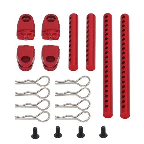 Kompatibel Mit Tamiya Für TT02 Für TT-02 1/10 RC Auto Upgrade Teile Ersatz Zubehör Metall Körper Mount Post Shell Spalte Ferngesteuerte Autoteile(Red) von JVRWSC