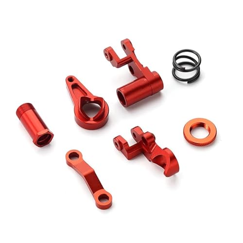 Kompatibel Mit Traxxas Für Slash Für Rustler Für Hoss Für VXL RC-Auto-Upgrade-Teile, Metall-Lenkhebel, Drag-Link-Servo-Saver-Set Ferngesteuerte Autoteile(Type A Red) von JVRWSC