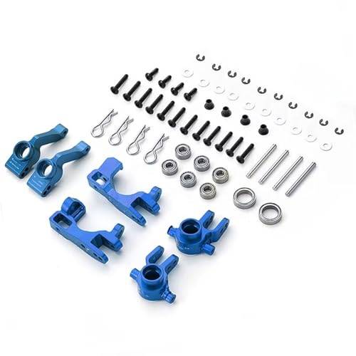 Kompatibel Mit Traxxas Für Slash Für Rustler Für Hoss Für VXL RC-Auto-Upgrade-Teile, Metall-Lenkhebel, Drag-Link-Servo-Saver-Set Ferngesteuerte Autoteile(Type d Blue) von JVRWSC