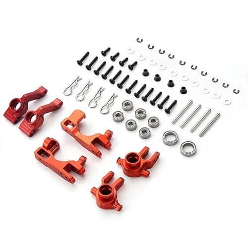 Kompatibel Mit Traxxas Für Slash Für Rustler Für Hoss Für VXL RC-Auto-Upgrade-Teile, Metall-Lenkhebel, Drag-Link-Servo-Saver-Set Ferngesteuerte Autoteile(Type d Red) von JVRWSC