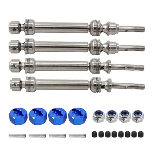 Kompatibel Mit Traxxas Für Slash Für Rustler Für Stampede Für Hoss 1/10 RC Autoteile Metall Vorne Hinten Antriebswelle CVD Antriebswelle Ferngesteuerte Autoteile(Silver,4pcs) von JVRWSC