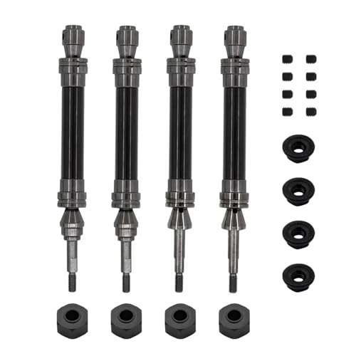 Kompatibel Mit Traxxas Für Slash Für Rustler Für Stampede Für Hoss Für VXL 4X4 1/10 RC Autoteile Metall CVD Vordere Und Hintere Antriebswelle Ferngesteuerte Autoteile(Black,1set) von JVRWSC