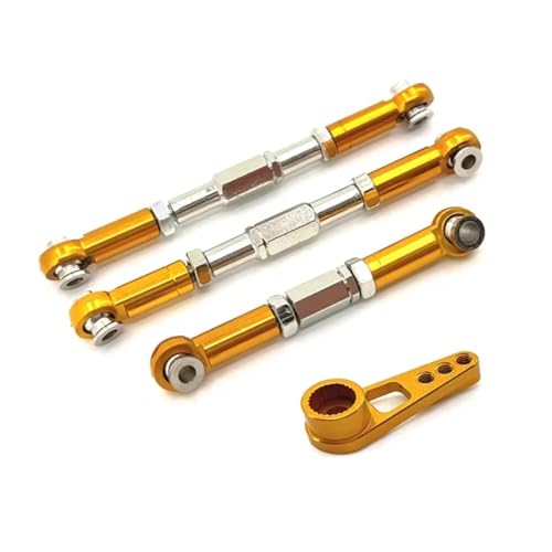 Kompatibel Mit WLtoys 104016 104018 104009 1/10 RC-Auto-Upgrade-Teile Metall-Lenkzugstangengestänge Servoarm RC-Zubehör(Yellow) von JVRWSC