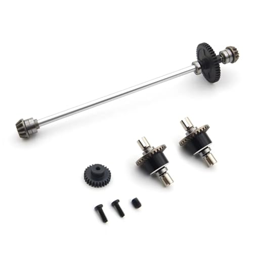 Kompatibel Mit WLtoys 124016 124017 124018 124019 1/12 RC-Auto-Upgrade-Teile, Metall-Mittelantriebswellenbaugruppe, 27-Tonnen-Motorgetriebe RC-Zubehör(Silver,B) von JVRWSC
