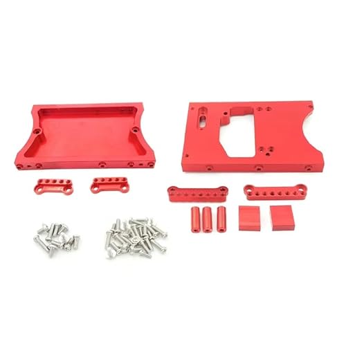 Kompatibel Mit WPL 1/16 Für MN D90 D91 D96 D99 MN90 Für MN99S 1/12 RC-Autoteile, Vorderer Hinterer Lenkservo, Fester Montagehalterungsstrahl RC-Zubehör(Red,Front Rear) von JVRWSC