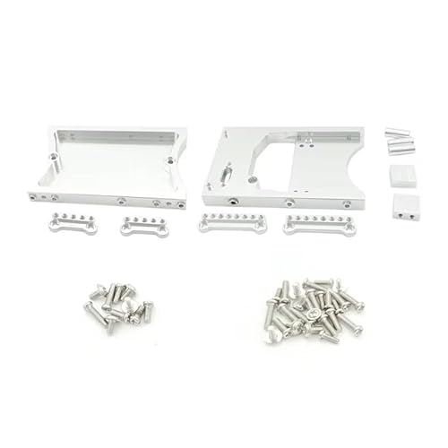 Kompatibel Mit WPL 1/16 Für MN D90 D91 D96 D99 MN90 Für MN99S 1/12 RC-Autoteile, Vorderer Hinterer Lenkservo, Fester Montagehalterungsstrahl RC-Zubehör(Silver,Front Rear) von JVRWSC
