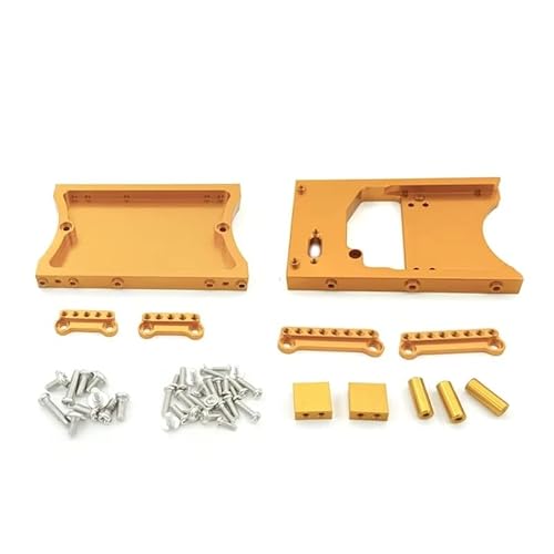 Kompatibel Mit WPL 1/16 Für MN D90 D91 D96 D99 MN90 Für MN99S 1/12 RC-Autoteile, Vorderer Hinterer Lenkservo, Fester Montagehalterungsstrahl RC-Zubehör(Yellow,Front Rear) von JVRWSC
