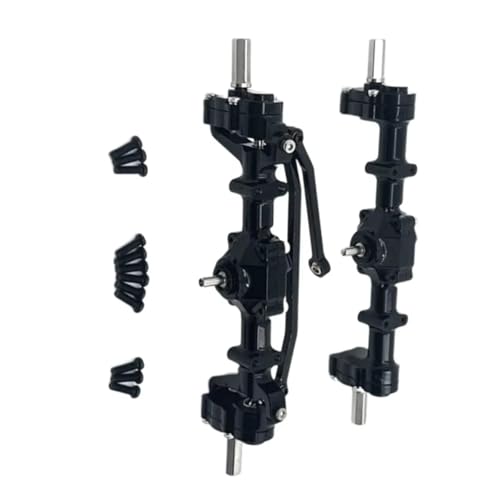 Kompatibel Mit WPL C14 C24 C34 B14 B24 RC-Auto-Upgrade-Modifikationsteile, Vorder- Und Hinterportalbrücken-Achsdifferential-Montagesatz RC Vorder Hinterachse(Black) von JVRWSC