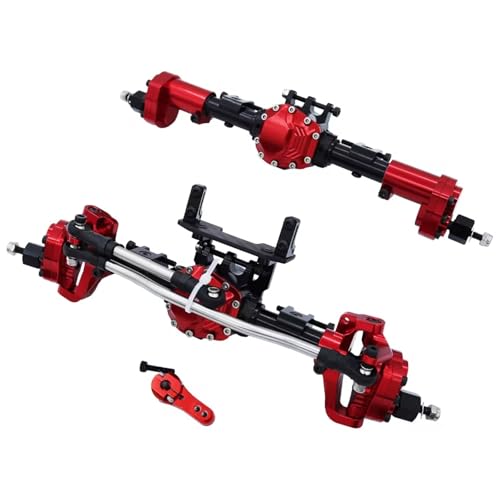 Kompatibel Mit WPL C14 C24 C34 C44 B14 B24 1/16 RC Auto-Upgrades Teile Zubehör Metall Vorder- Und Hinterachse Set Vorder Hinterachse RC(Red,Rear and Front) von JVRWSC