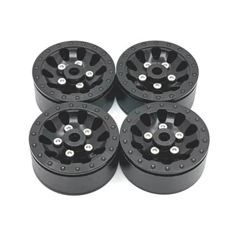 Kompatibel Mit WPL C14 C24 C34 C54 1/16 RC Auto Upgrade Teile Ersatzzubehör 4 Stück Metall Beadlock Radnabe Felge Ferngesteuerte Autoteile(Black) von JVRWSC