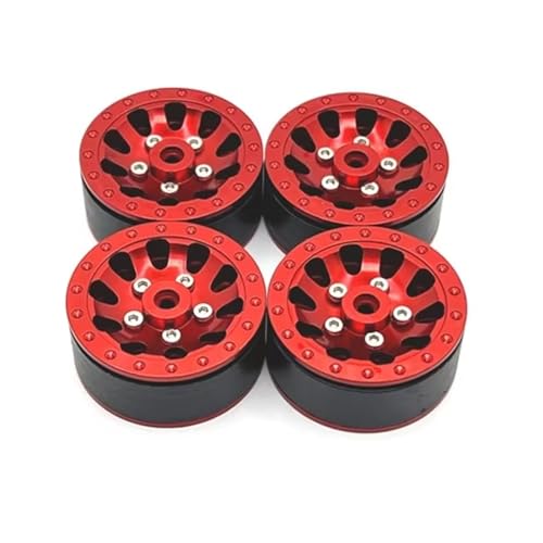 Kompatibel Mit WPL C14 C24 C34 C54 1/16 RC Auto Upgrade Teile Ersatzzubehör 4 Stück Metall Beadlock Radnabe Felge Ferngesteuerte Autoteile(Red) von JVRWSC